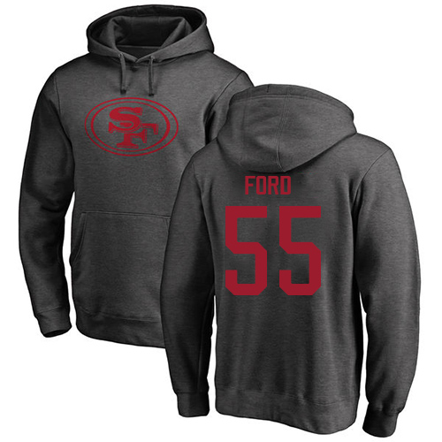 Men San Francisco 49ers Ash Dee Ford One Color #55 Pullover NFL Hoodie Sweatshirts->nfl t-shirts->Sports Accessory